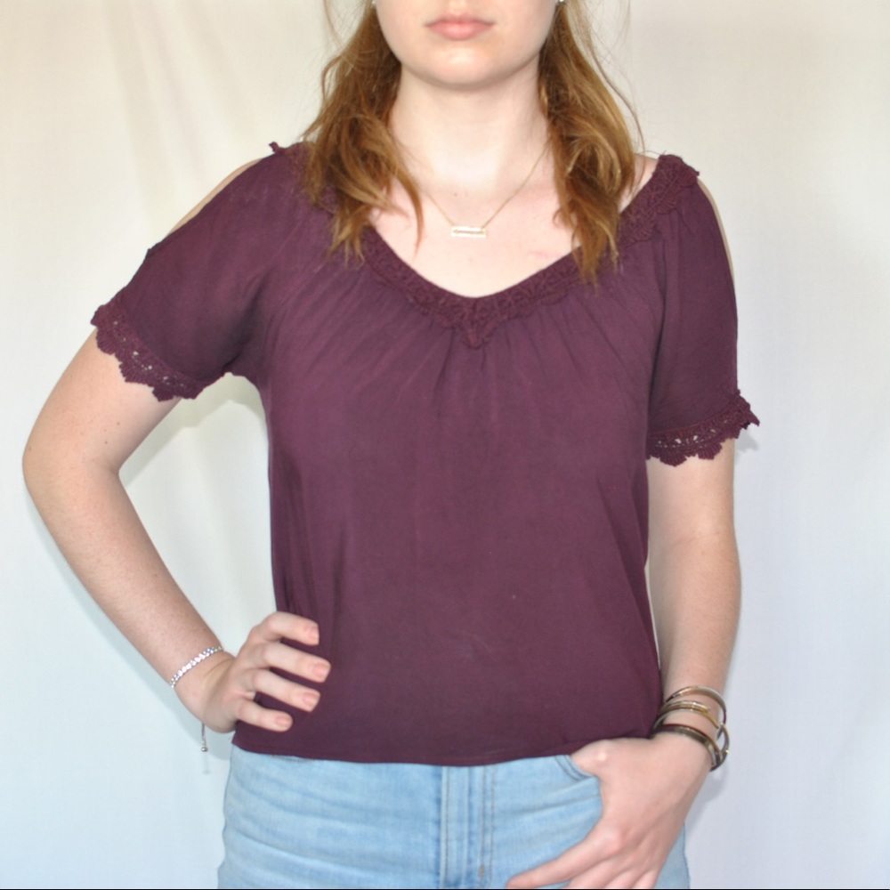 Pac Sun Blouse with Lace Detail